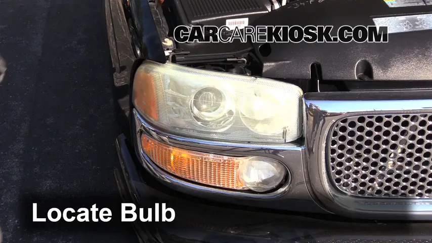 2003 GMC Sierra Denali 6.0L V8 Lights Headlight (replace bulb)